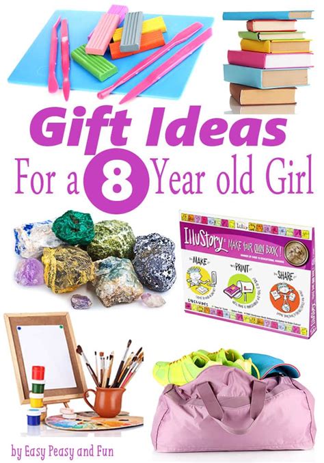 Dec 4, 2023 · 15 Top Gift Ideas for 8-Year-Old Girls. Choosing the right gift for an 8-year-old girl can feel like a treasure hunt. You want something that captures her imagination, aligns with her interests, and perhaps even offers a learning experience. With that in mind, here are some of the best gift ideas for 8 year old girls that are sure to bring a ... 